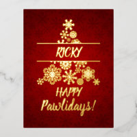 Happy pawlidays,Christmas Tree,Paw print snowflake