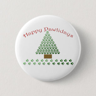 happy pawlidays copy1 6 cm round badge
