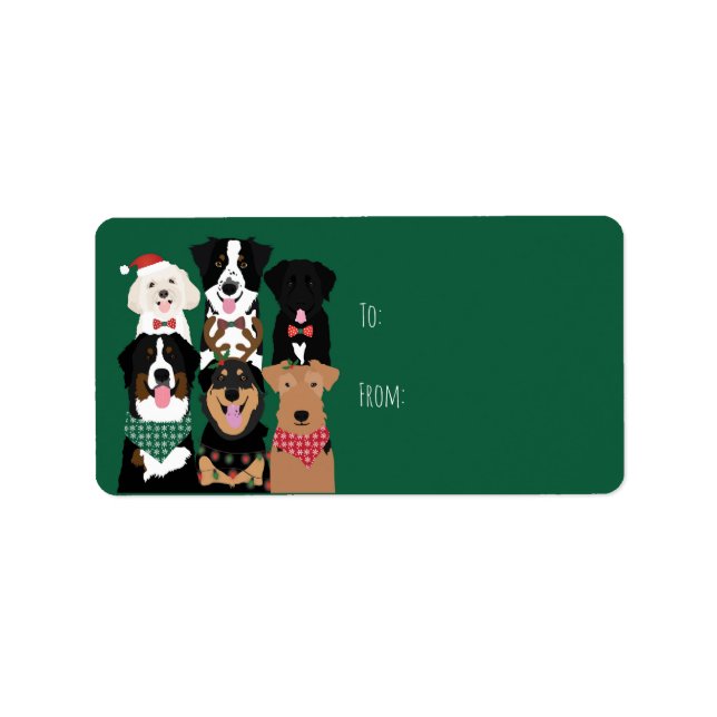 Happy Pawlidays Cute Christmas Label (Front)
