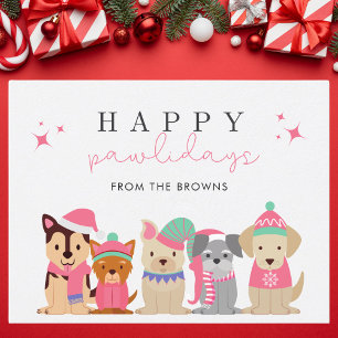 Happy Pawlidays Cute Dog Christmas Holiday Card