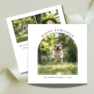 Happy Pawlidays Dog Arch Photo Christmas Pet Holiday Card
