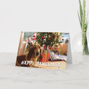 Happy Pawlidays Dog Christmas - Add YOUR DOG PHOTO Card