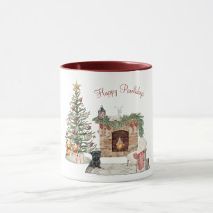 Happy Pawlidays Dog Design- Affenpinscher Mug