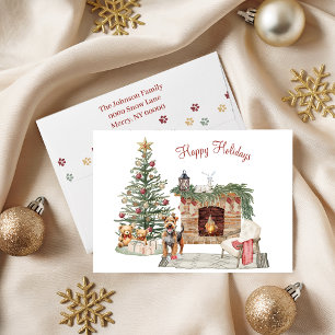 Happy Pawlidays Dog Design- Airedale Holiday Card