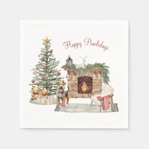 Happy Pawlidays Dog Design- Airedale Napkin