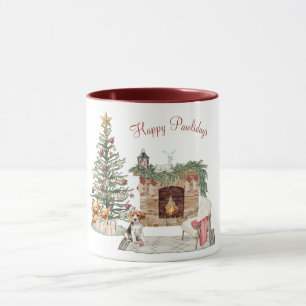 Happy Pawlidays Dog Design- Beagle Mug
