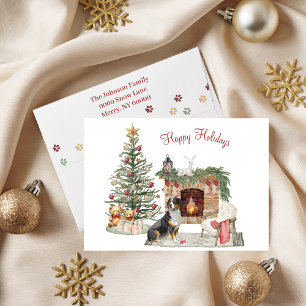 Happy Pawlidays Dog Design- Bernese Mountain Dog Holiday Card