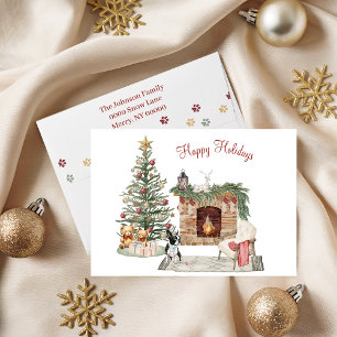 Happy Pawlidays Dog Design- Boston Terrier Holiday Card