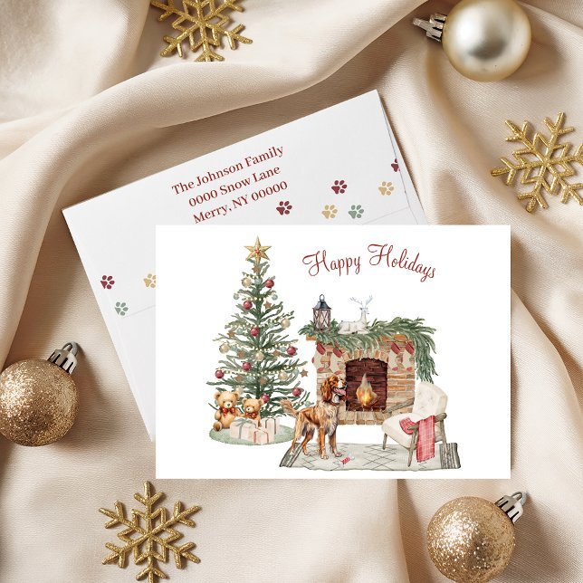 Happy Pawlidays Dog Design- Brittany Spaniel Holiday Card (Creator Uploaded)