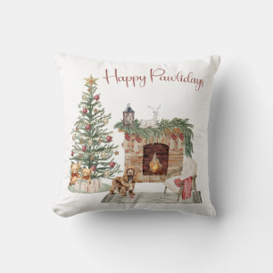 Happy Pawlidays Dog Design- Cocker Spaniel Cushion