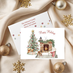 Happy Pawlidays Dog Design- Cocker Spaniel Holiday Card