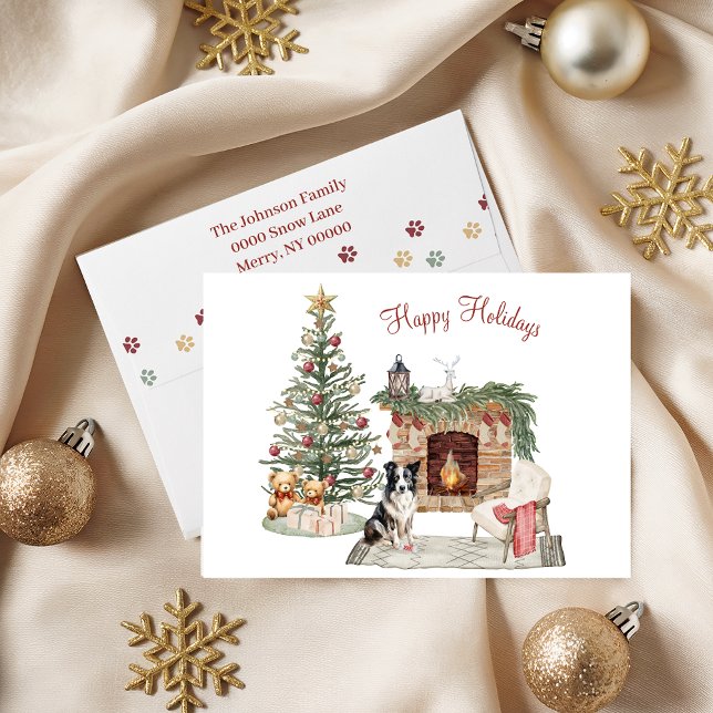 Happy Pawlidays Dog Design- Collie Holiday Card (Creator Uploaded)