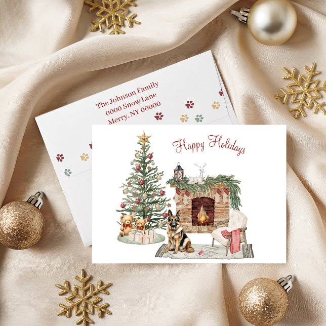 Happy Pawlidays Dog Design- German Shepherd Holiday Card (Creator Uploaded)