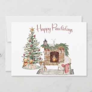 Happy Pawlidays Dog Design- King Charles Spaniel Holiday Card