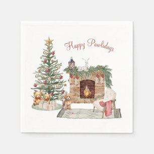 Happy Pawlidays Dog Design- Poodle Napkin