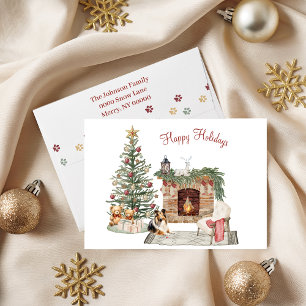 Happy Pawlidays Dog Design- Sheltie Holiday Card