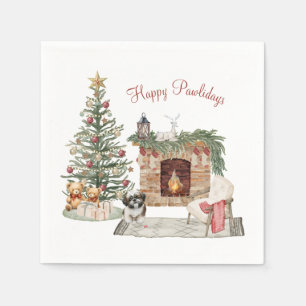 Happy Pawlidays Dog Design- Shih Tzu Napkin