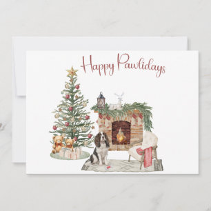 Happy Pawlidays Dog Design- Springer Spaniel Holiday Card