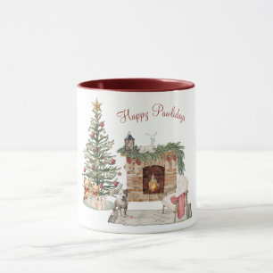 Happy Pawlidays Dog Design- Staffordshire Terrier Mug