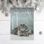 Happy Pawlidays Fun Stars Cat Photo Holiday Card<br><div class="desc">Happy Pawlidays in fun curly type with stars.  Add a photo on the back or a message.</div>