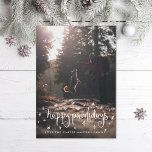 Happy Pawlidays Fun Stars Dog Photo Holiday Card<br><div class="desc">Happy Pawlidays in fun curly type with stars.  Add a photo on the back or a message.  For any pet with paws!</div>