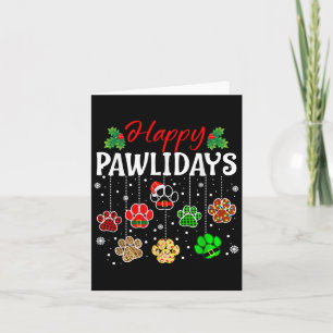 Happy Pawlidays Funny Christmas Dog Paw Xmas Dogs Card