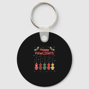 Happy Pawlidays Funny Christmas Dog Paw Xmas Dogs Key Ring