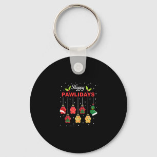 Happy Pawlidays Funny Christmas Dog Paw Xmas Dogs  Key Ring