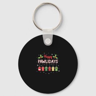 Happy Pawlidays Funny Christmas Dog Paw Xmas Dogs  Key Ring