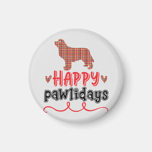 Happy Pawlidays   Funny Word Pun Magnet
