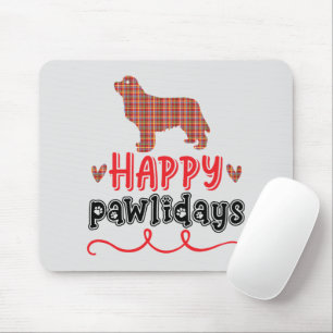 Happy Pawlidays   Funny Word Pun Mouse Pad
