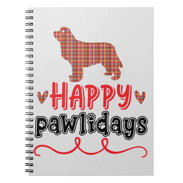 Happy Pawlidays | Funny Word Pun Notebook (Front)