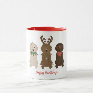 Happy Pawlidays Goldendoodle Christmas Lights Mug