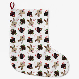 Happy Pawlidays Labrador Retriever Dogs Large Christmas Stocking