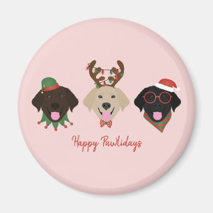 Happy Pawlidays Labrador Retriever Dogs Magnet
