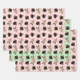 Happy Pawlidays Labrador Retriever Dogs Wrapping Paper Sheet