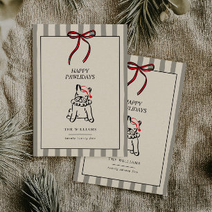 Happy Pawlidays Modern Dog Family Christmas Card