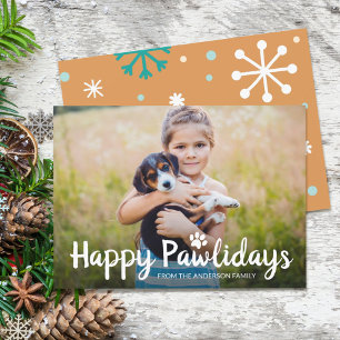 Happy Pawlidays Pet Dog Puppy Photo Holiday Card