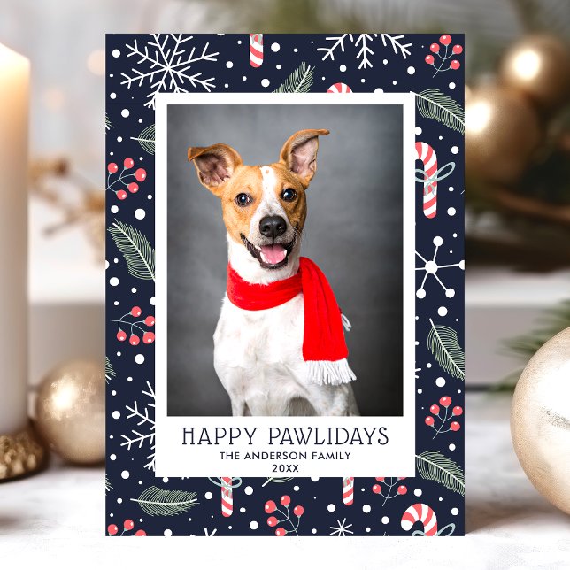 Happy Pawlidays Pet Holiday Photo Card (Creator Uploaded)