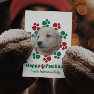 Happy Pawlidays Photo and Wreath Card