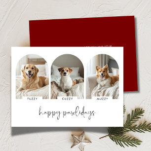 Happy Pawlidays Photo Cards With Dog Pets Name