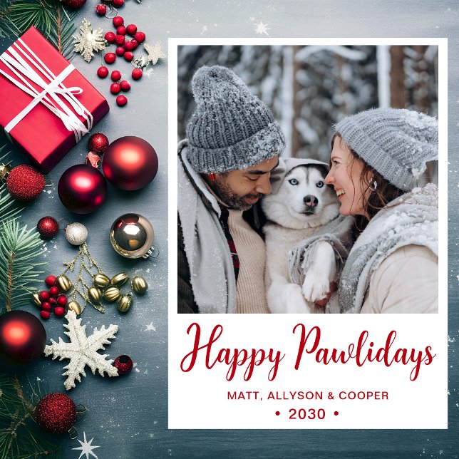 Happy Pawlidays Photo Holiday Card (Creator Uploaded)