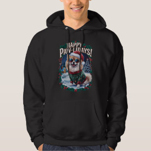 Happy Pawlidays Pomeranian Merry Christmas Holiday Hoodie
