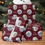 Happy Pawlidays Red Buffalo Plaid Custom Pet Photo Wrapping Paper<br><div class="desc">Happy Pawlidays! Add the finishing touch to your holiday gifts this season with Red Buffalo Plaid Custom Photo Wrapping Paper. Add 2 of your favourite photos for a fun holiday wrapping design. Perfect for pet photos, dog, cat and animals ! COPYRIGHT © 2022 Judy Burrows, Black Dog Art - All...</div>