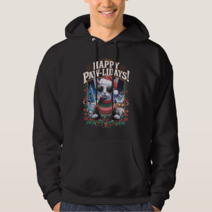 Happy Pawlidays Sphynx Cat Merry Christmas Holiday Hoodie