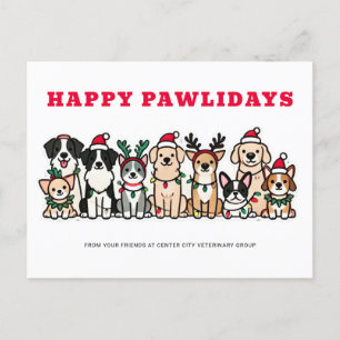 Happy Pawlidays Veterinary Holiday Postcard