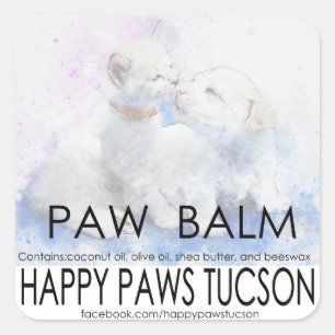 Happy Paws Square Sticker