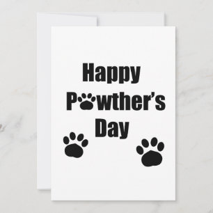 Happy Pawther’s Day Paw Print Dog Dad Holiday Card