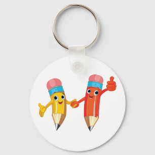 Happy Pencils Key Ring
