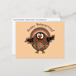 Happy PengsGiving Turkey Holiday Postcard